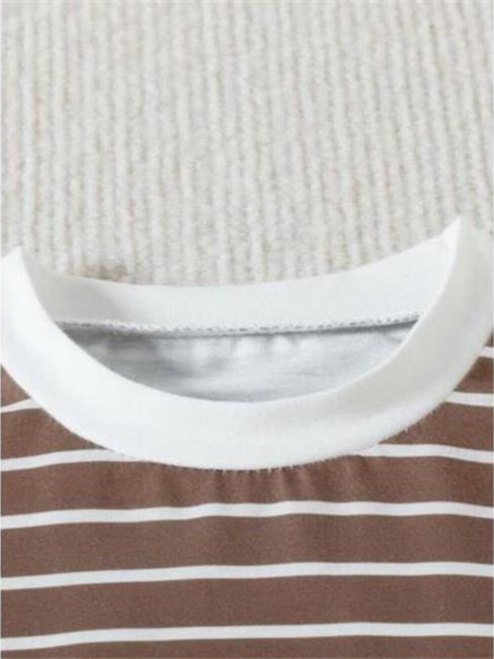 Children's Striped Color Block Casual Top and Shorts Set - Picture 8 of 11